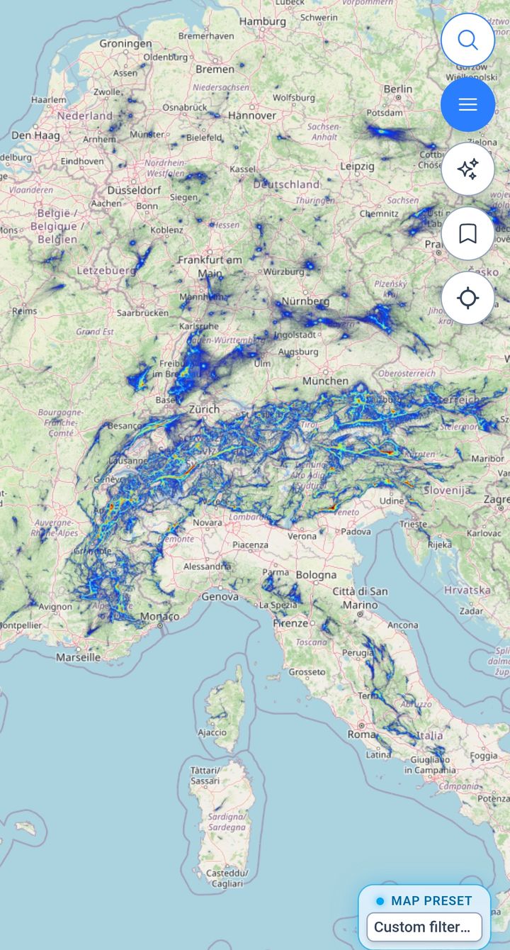 XCmap map with the Skyways layer