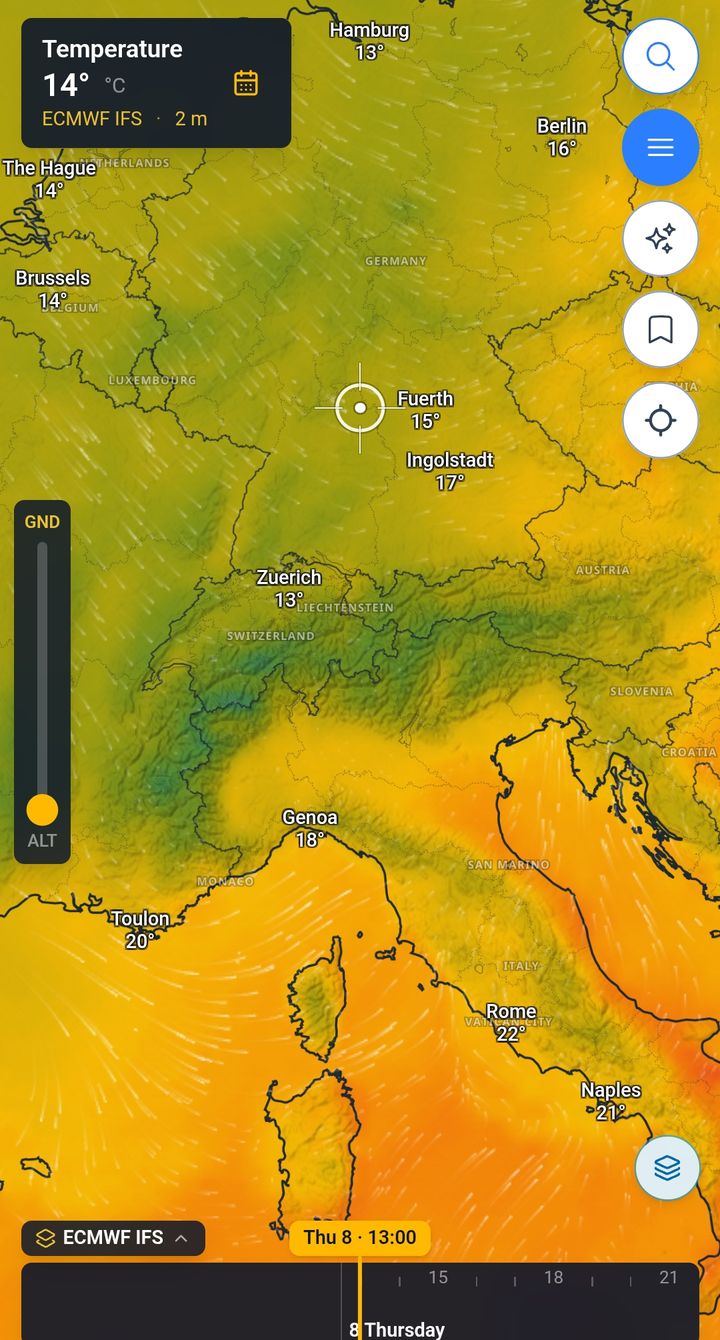 XCmap map with the Temperature layer