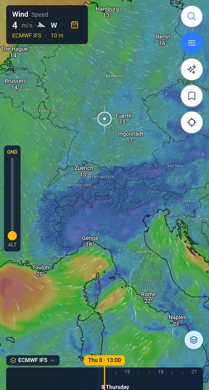 XCmap map with the Wind layer